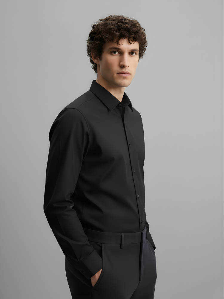 cotton black : casual full sleeve shirt