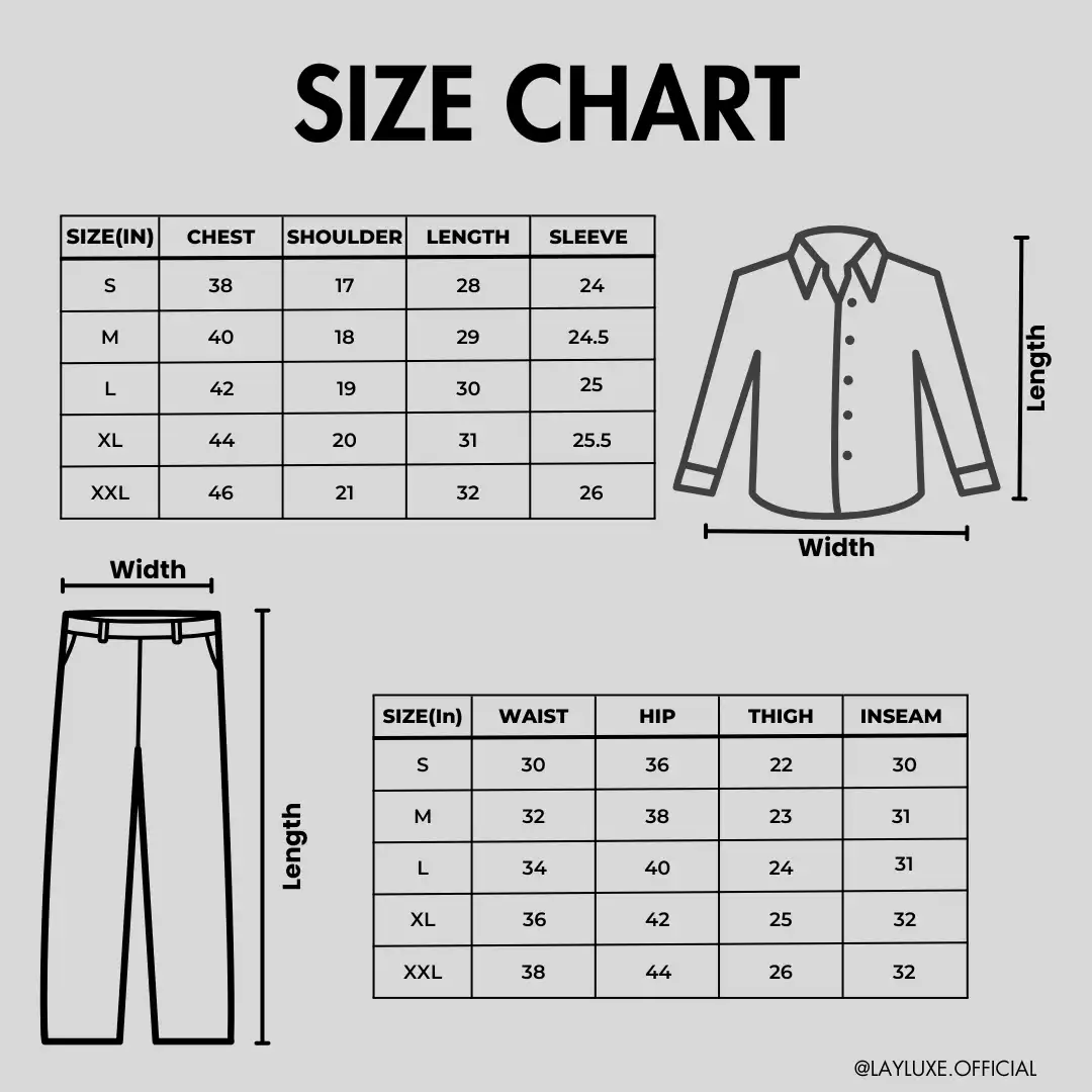 Layluxe Size Chart